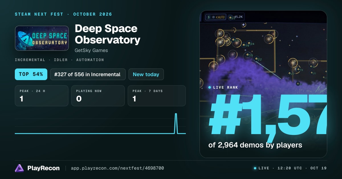Deep Space Observatory in Steam Next Fest