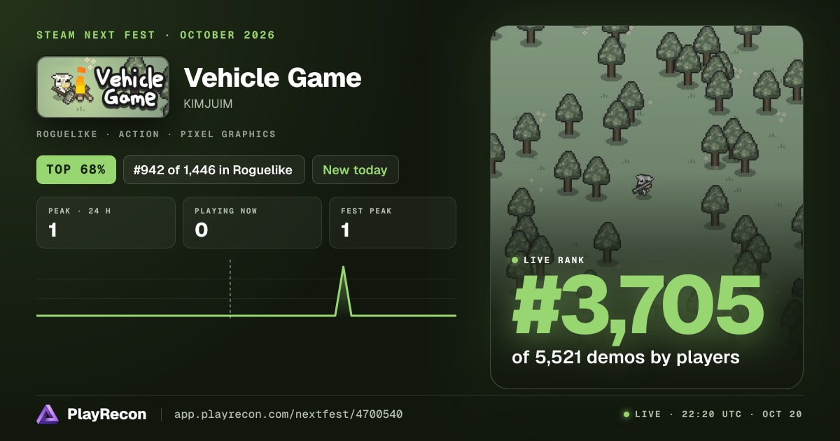 Vehicle Game im Steam Next Fest