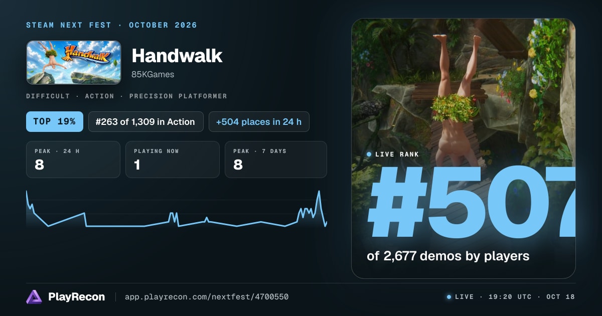 Handwalk in Steam Next Fest