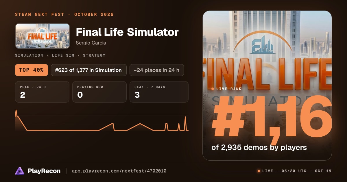 Final Life Simulator in Steam Next Fest