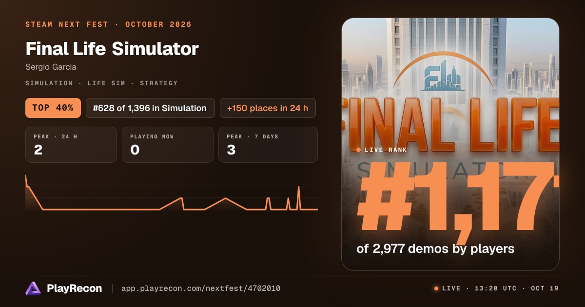 Final Life Simulator au Steam Next Fest