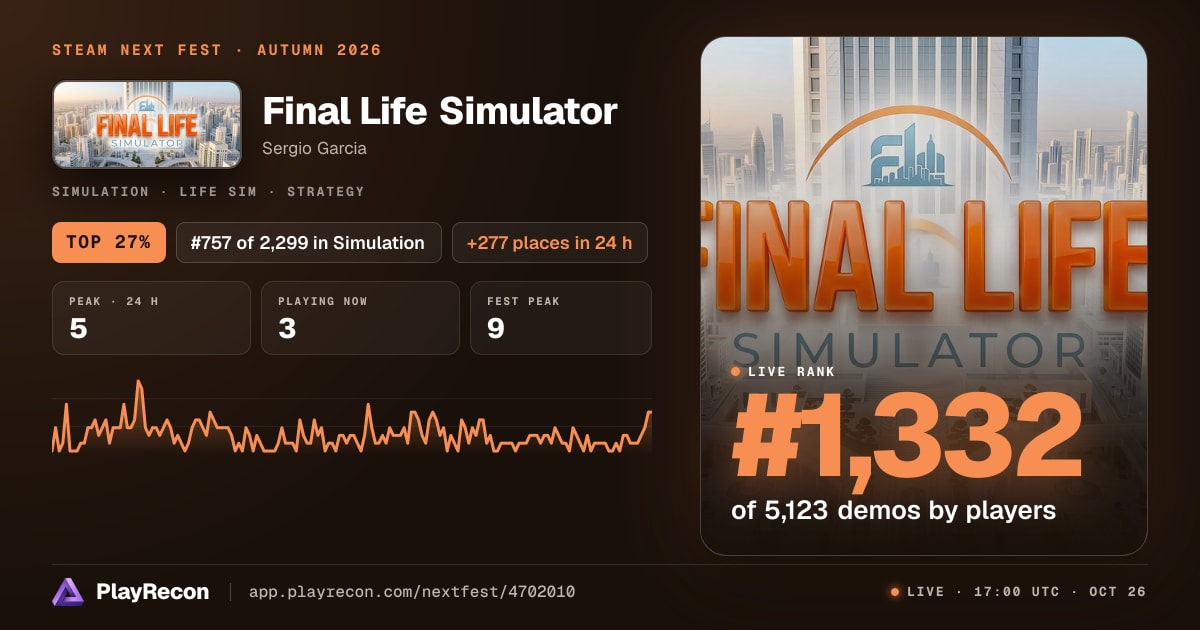 Final Life Simulator in Steam Next Fest