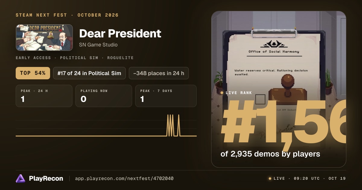Dear President in Steam Next Fest