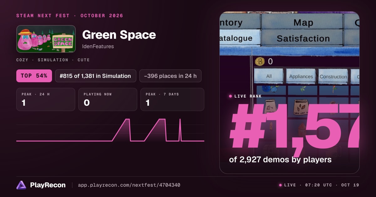 Green Space en el Steam Next Fest