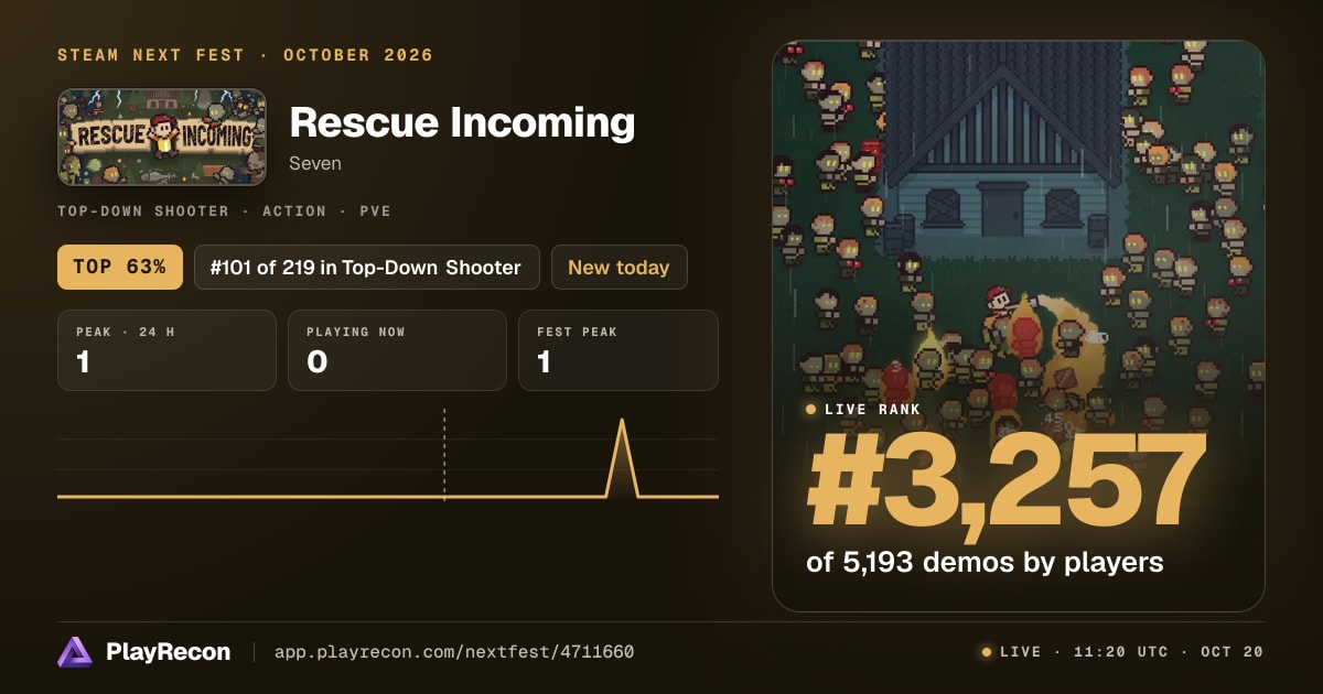 Rescue Incoming in Steam Next Fest