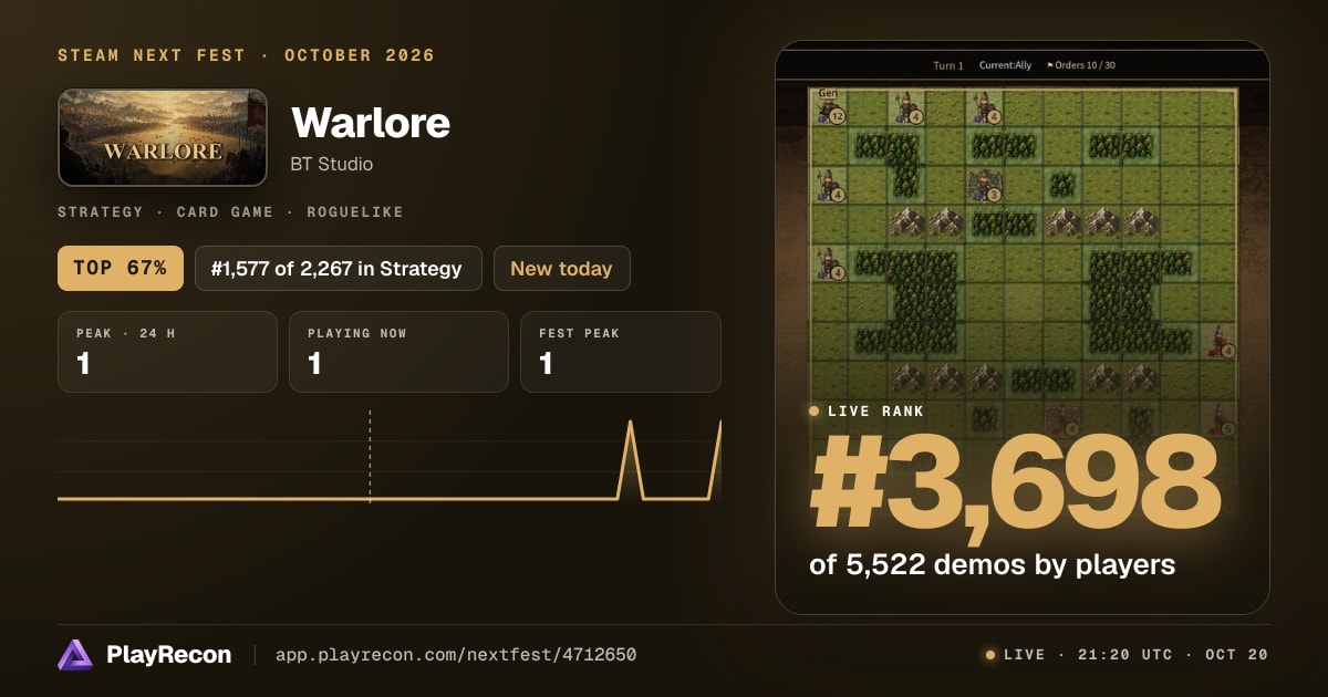 Warlore in Steam Next Fest