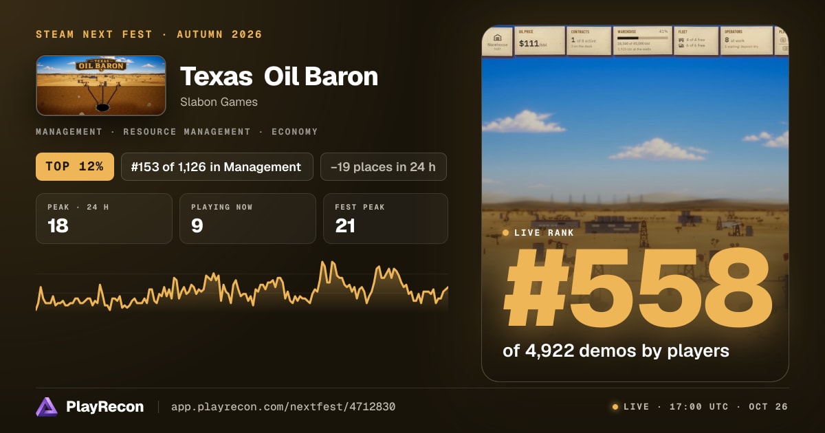 Texas Oil Baron in Steam Next Fest