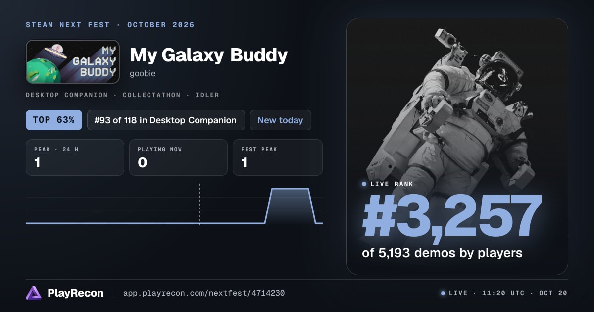 My Galaxy Buddy in Steam Next Fest
