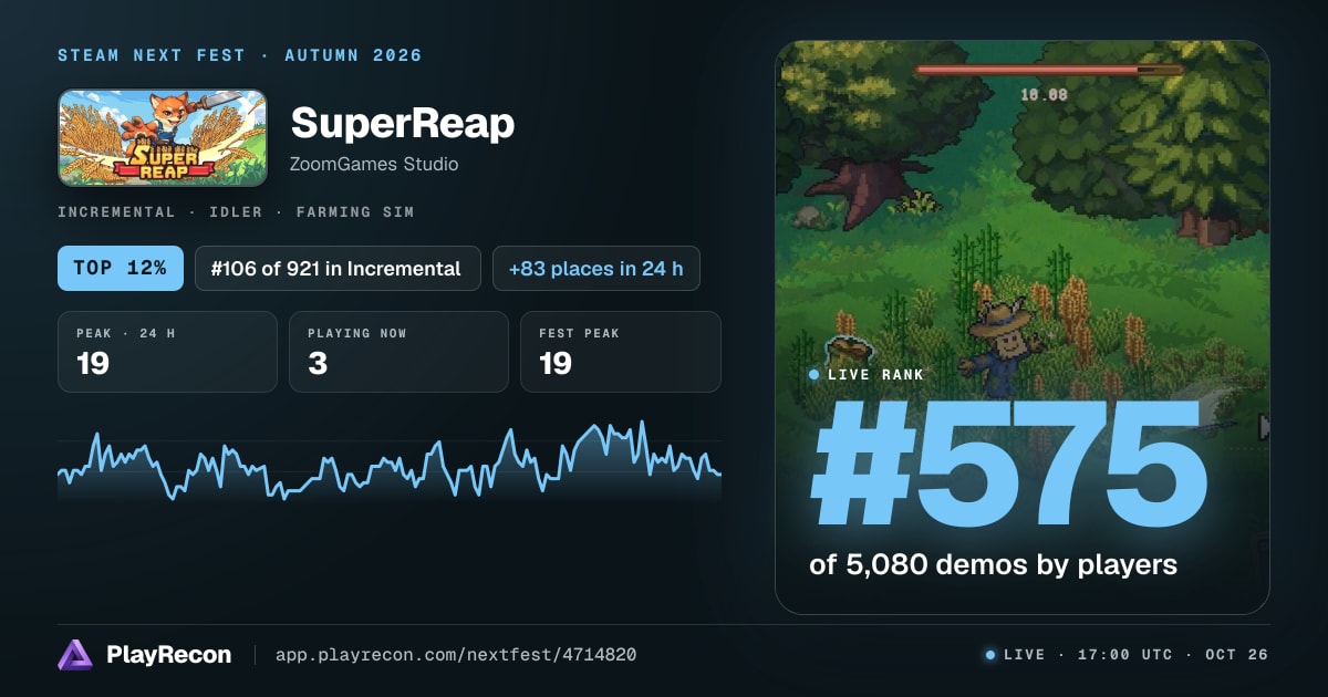 SuperReap in Steam Next Fest
