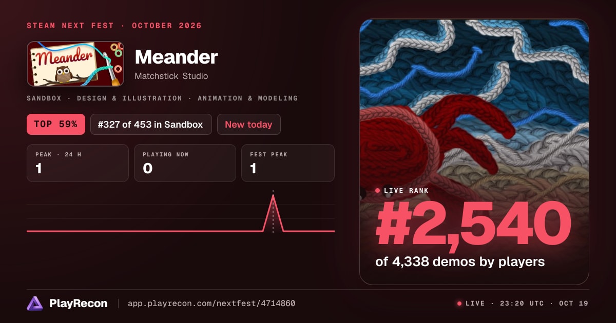 Meander au Steam Next Fest