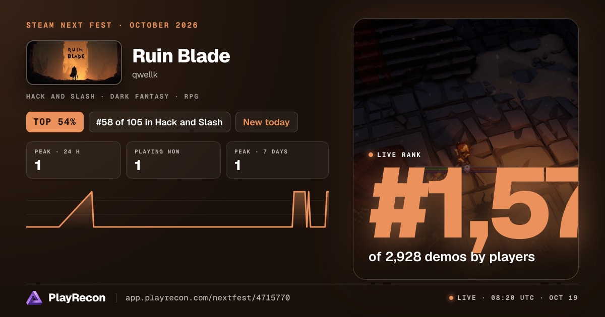 Ruin Blade in Steam Next Fest