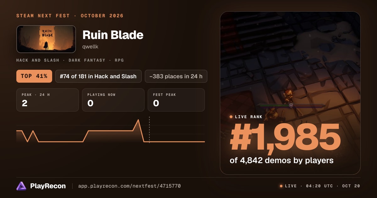Ruin Blade au Steam Next Fest