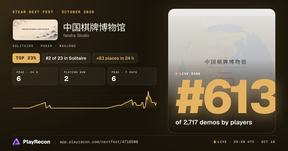 中国棋牌博物馆 au Steam Next Fest
