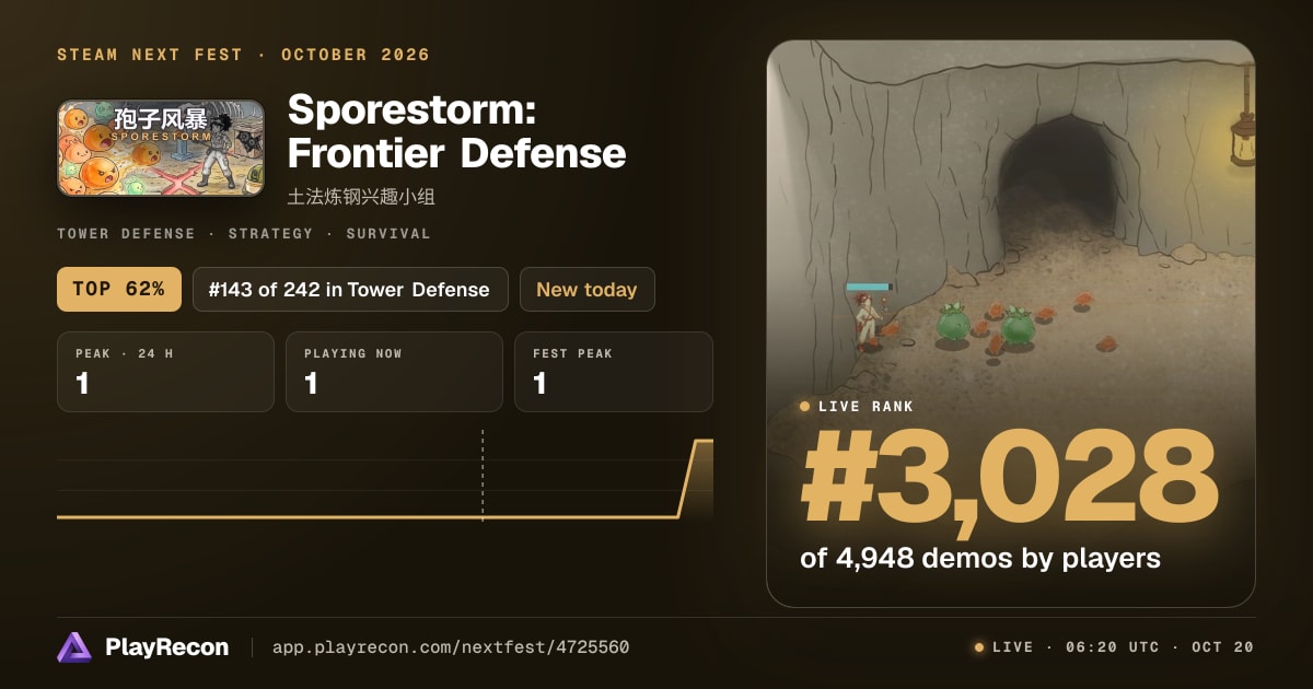 Sporestorm: Frontier Defense au Steam Next Fest