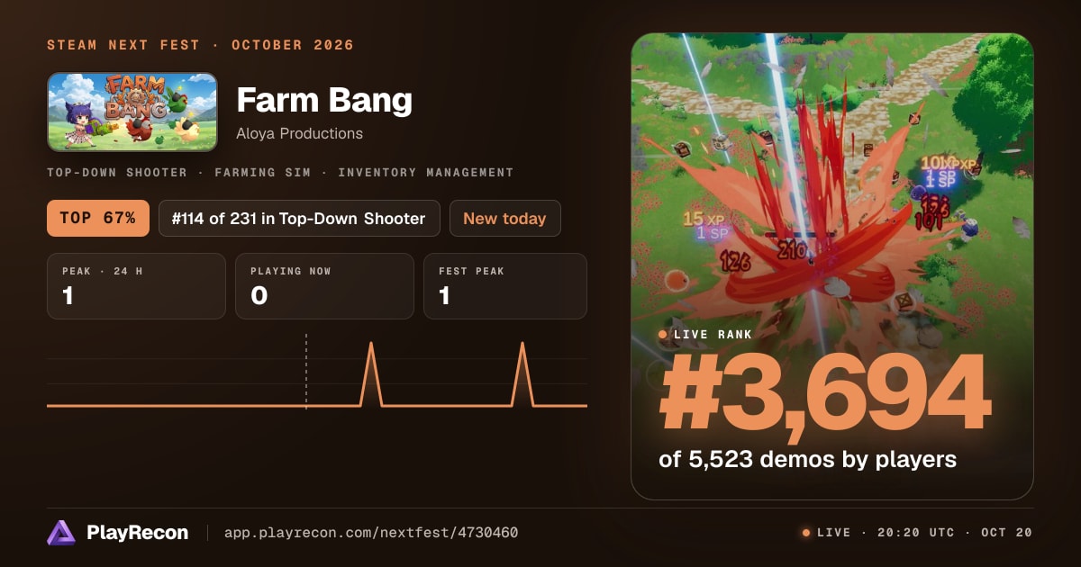 Farm Bang en el Steam Next Fest