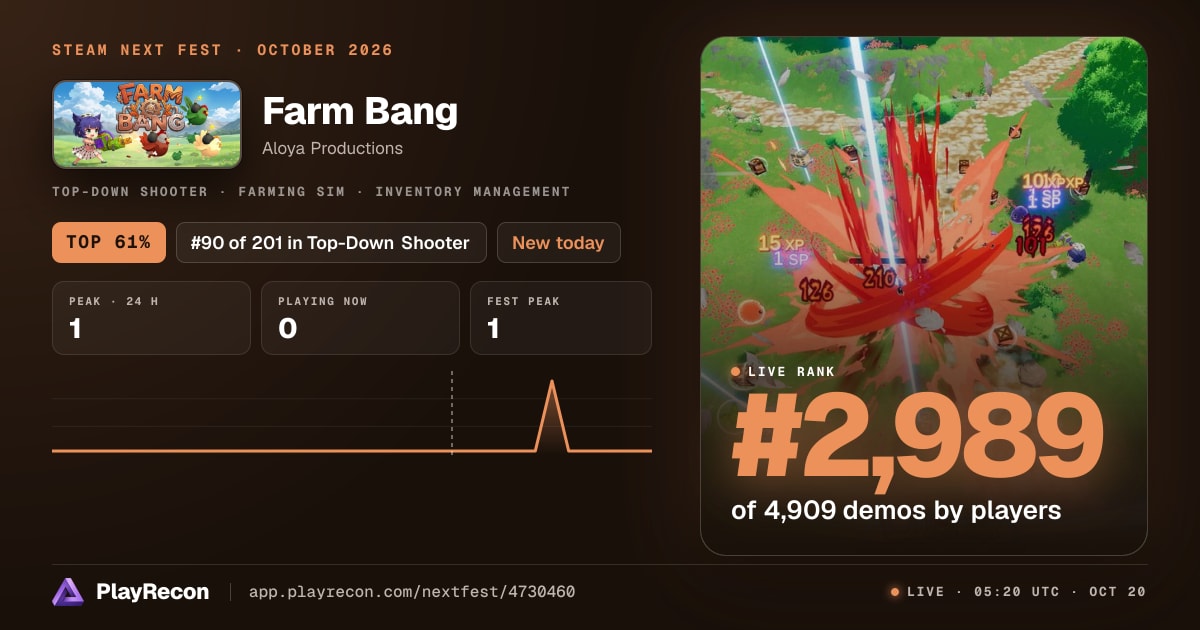 Farm Bang in Steam Next Fest