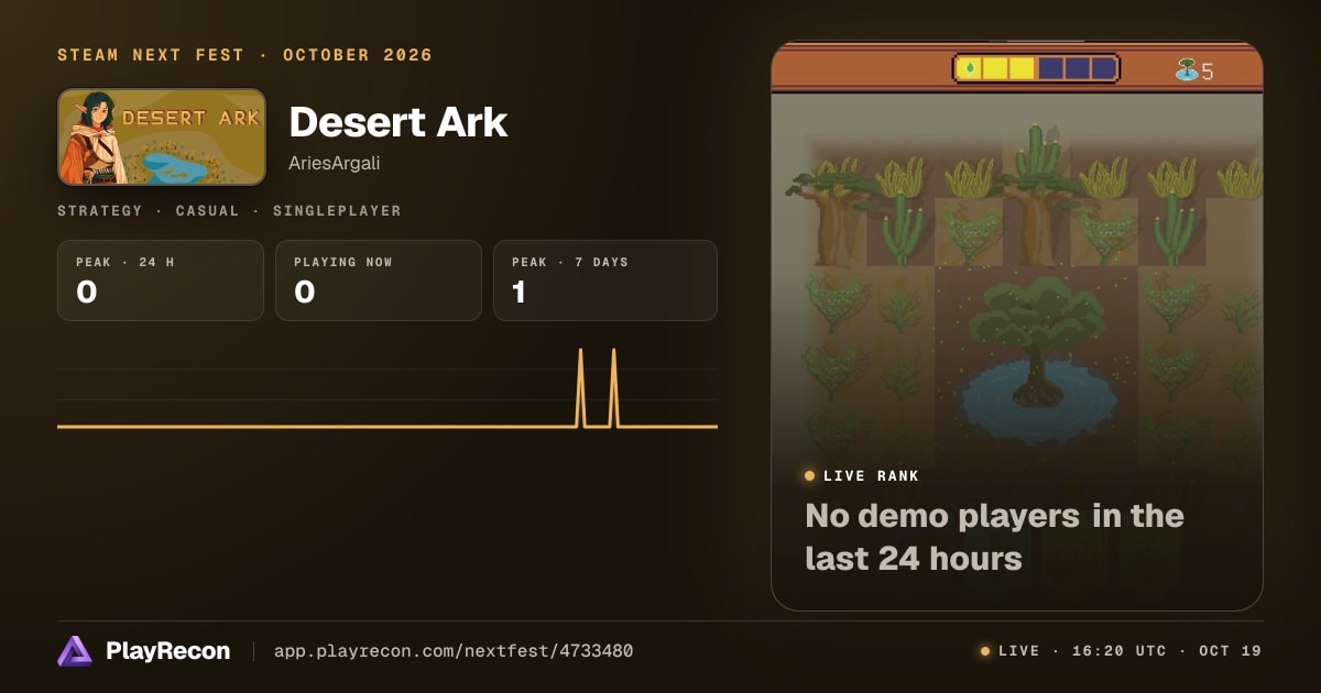 Desert Ark allo Steam Next Fest