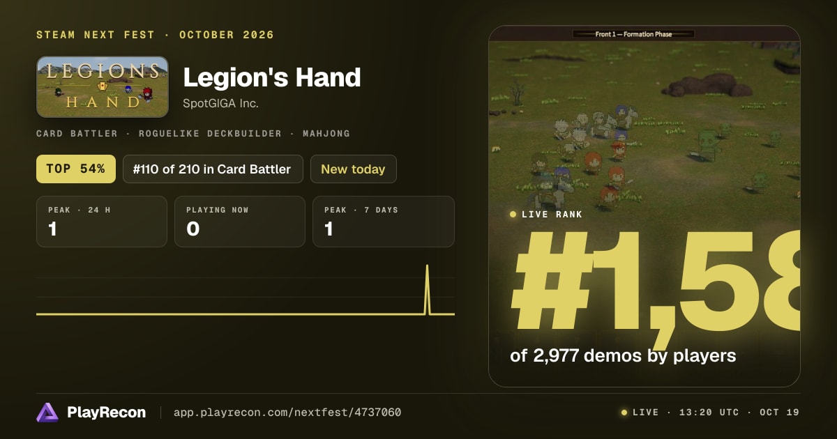 Legion's Hand en el Steam Next Fest