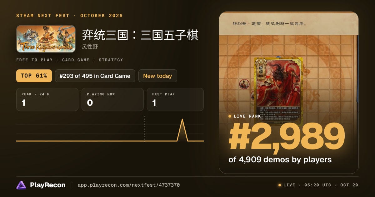 弈统三国：三国五子棋 au Steam Next Fest