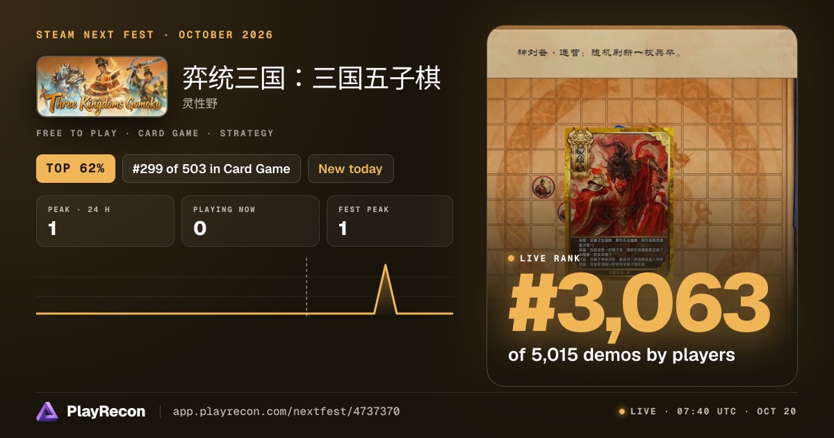 弈统三国：三国五子棋 in Steam Next Fest