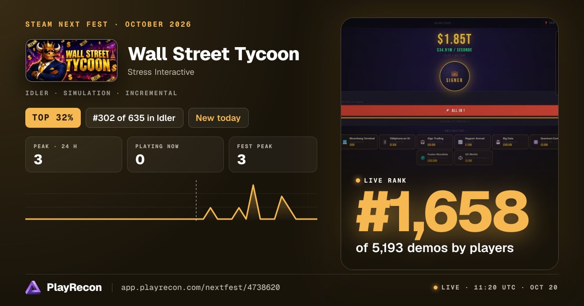 Wall Street Tycoon  im Steam Next Fest