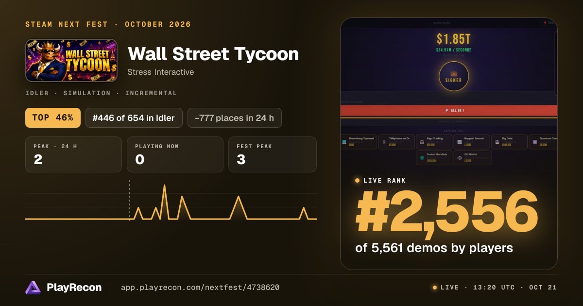 Wall Street Tycoon  au Steam Next Fest