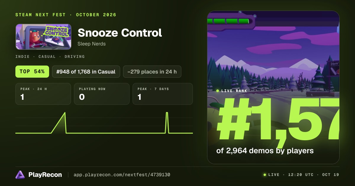 Snooze Control in Steam Next Fest