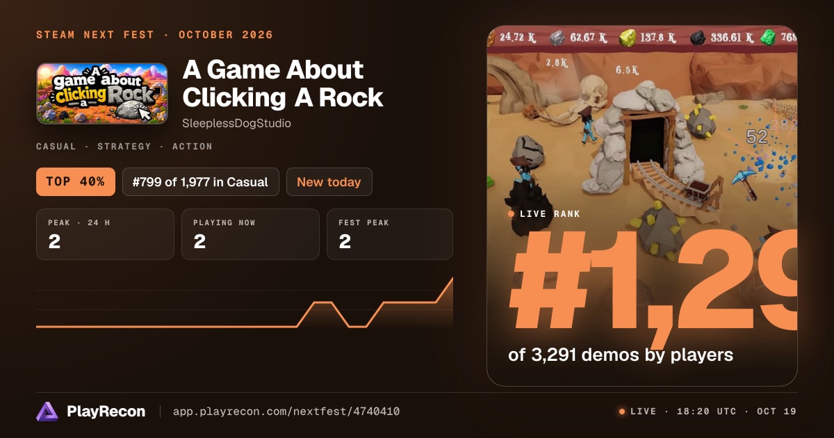 A Game About Clicking A Rock in Steam Next Fest