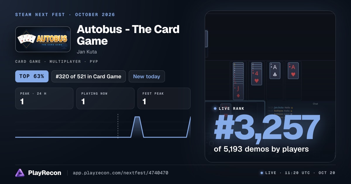 Autobus - The Card Game au Steam Next Fest