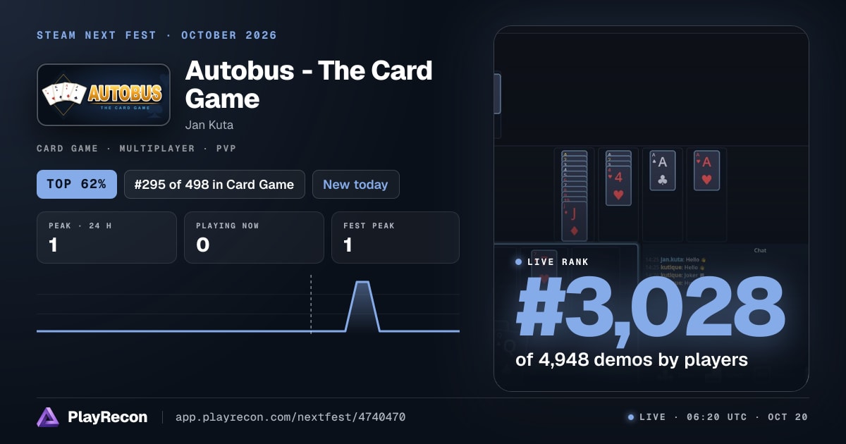 Autobus - The Card Game en el Steam Next Fest
