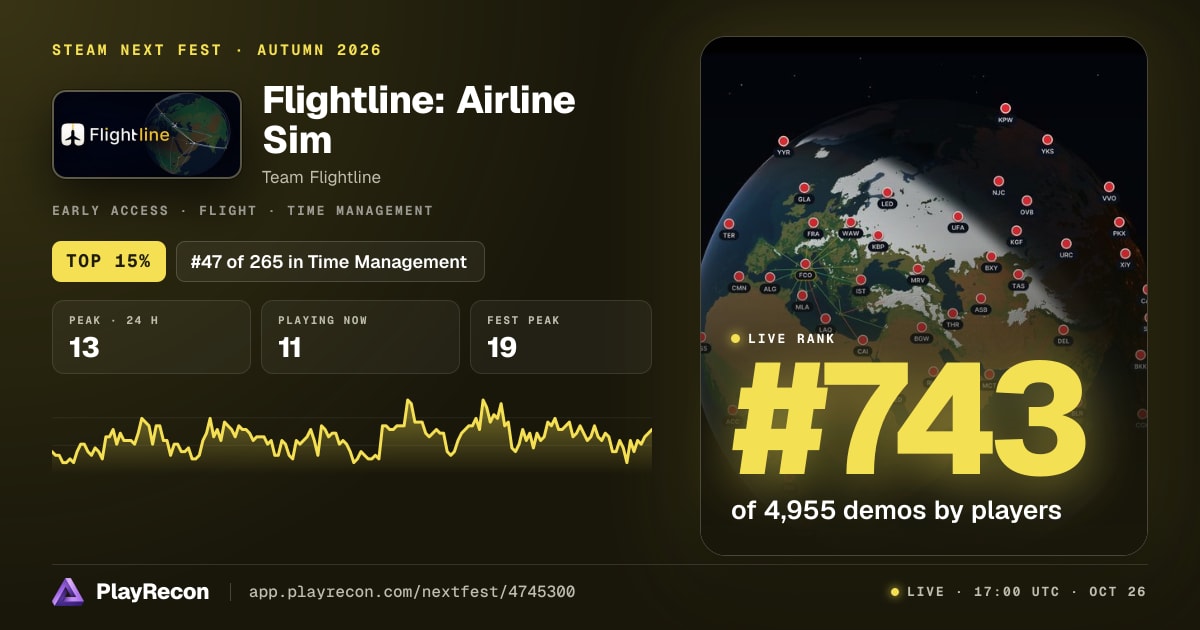 Flightline: Airline Sim in Steam Next Fest