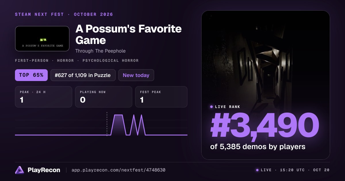 A Possum's Favorite Game au Steam Next Fest