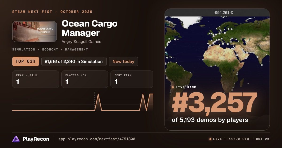 Ocean Cargo Manager im Steam Next Fest