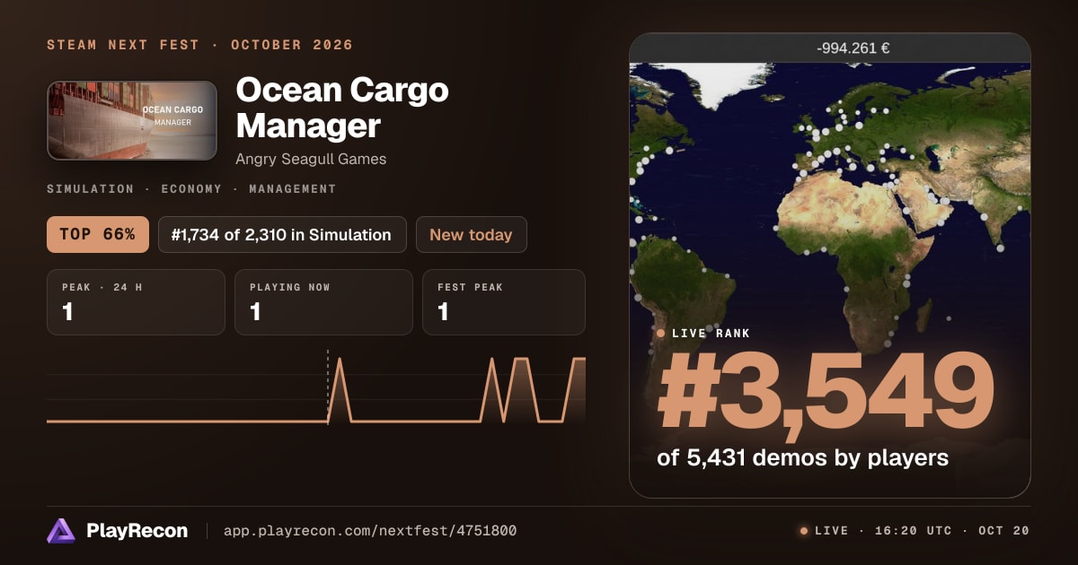 Ocean Cargo Manager in Steam Next Fest