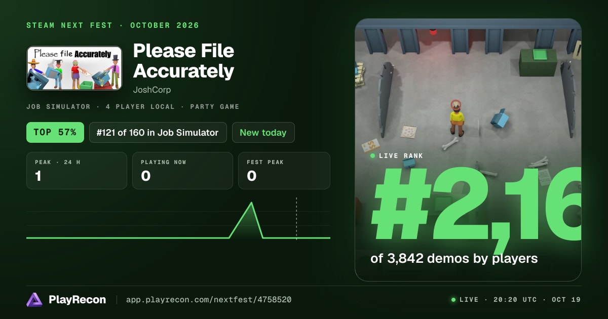 Please File Accurately allo Steam Next Fest