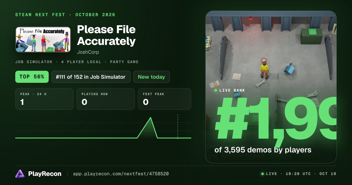 Please File Accurately in Steam Next Fest