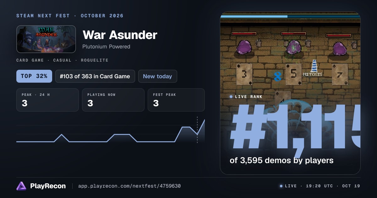 War Asunder allo Steam Next Fest
