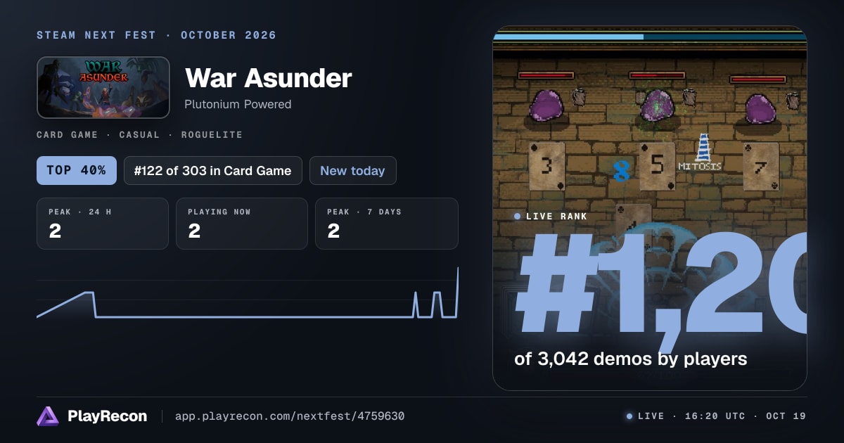 War Asunder in Steam Next Fest