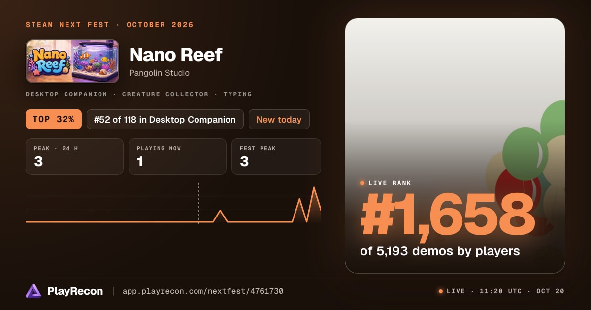 Nano Reef allo Steam Next Fest