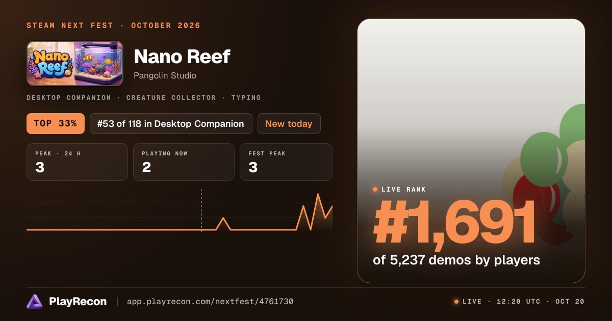 Nano Reef in Steam Next Fest