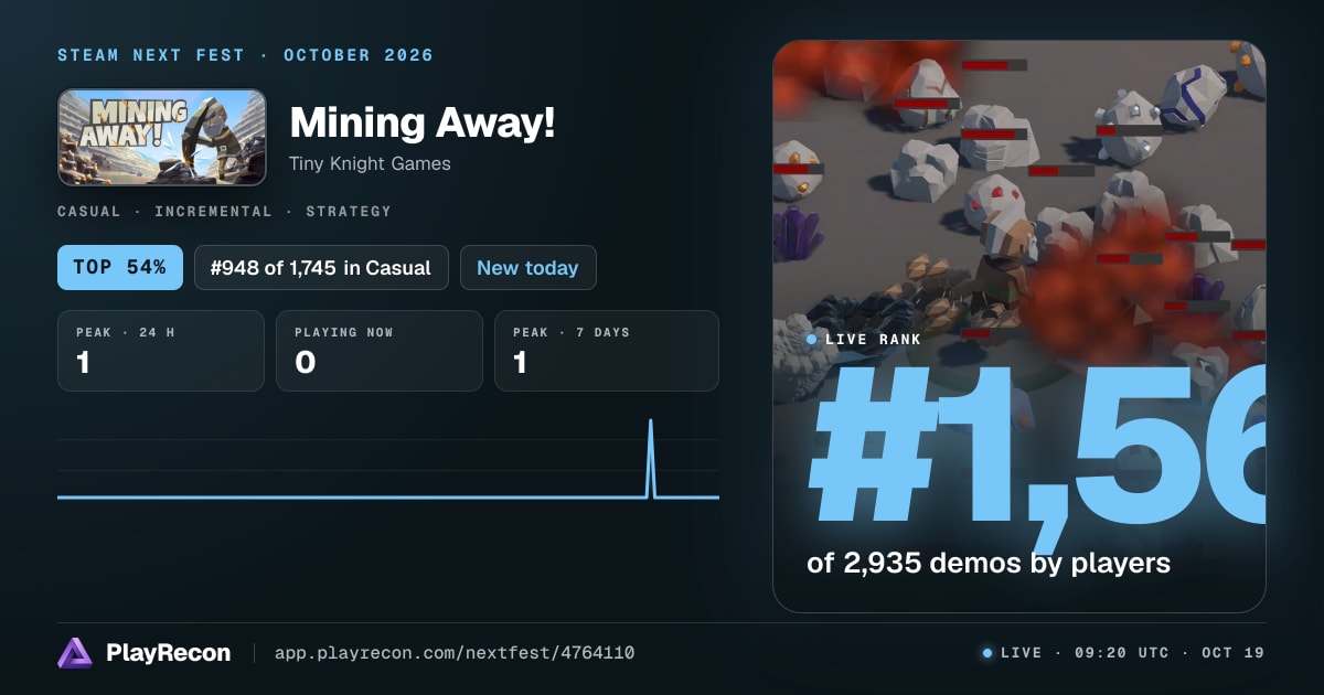 Mining Away! in Steam Next Fest
