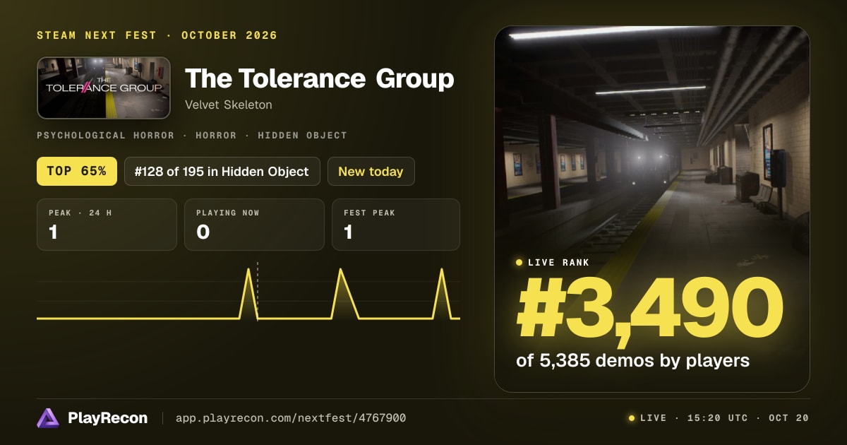 The Tolerance Group im Steam Next Fest