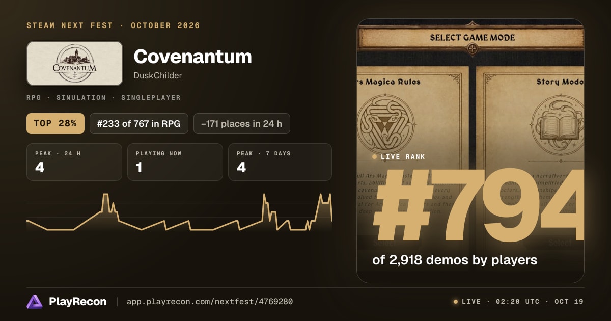 Covenantum in Steam Next Fest