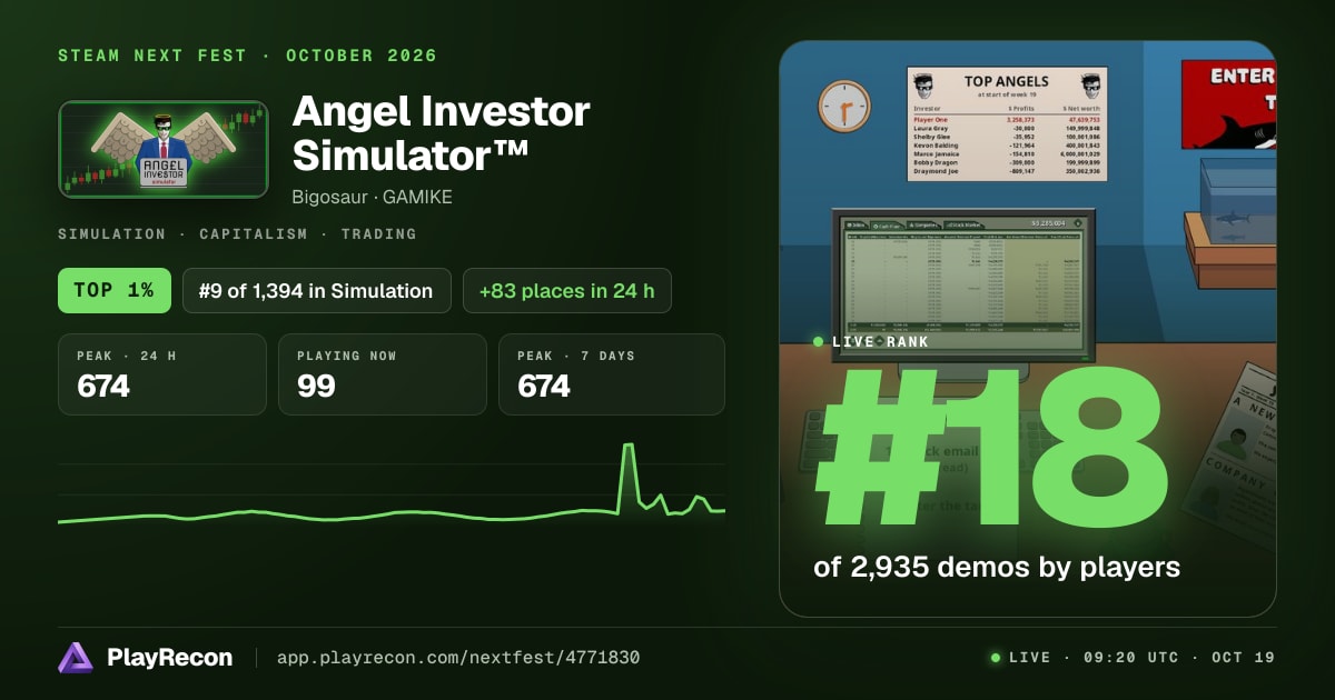 Angel Investor Simulator™ in Steam Next Fest