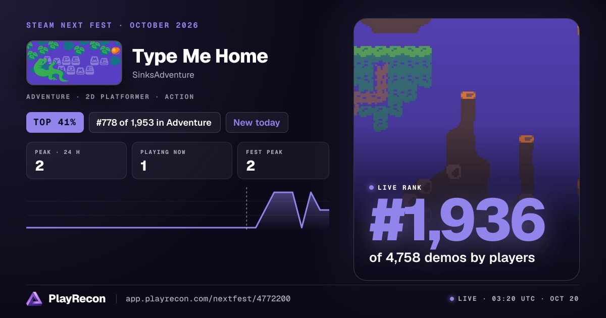 Type Me Home en el Steam Next Fest