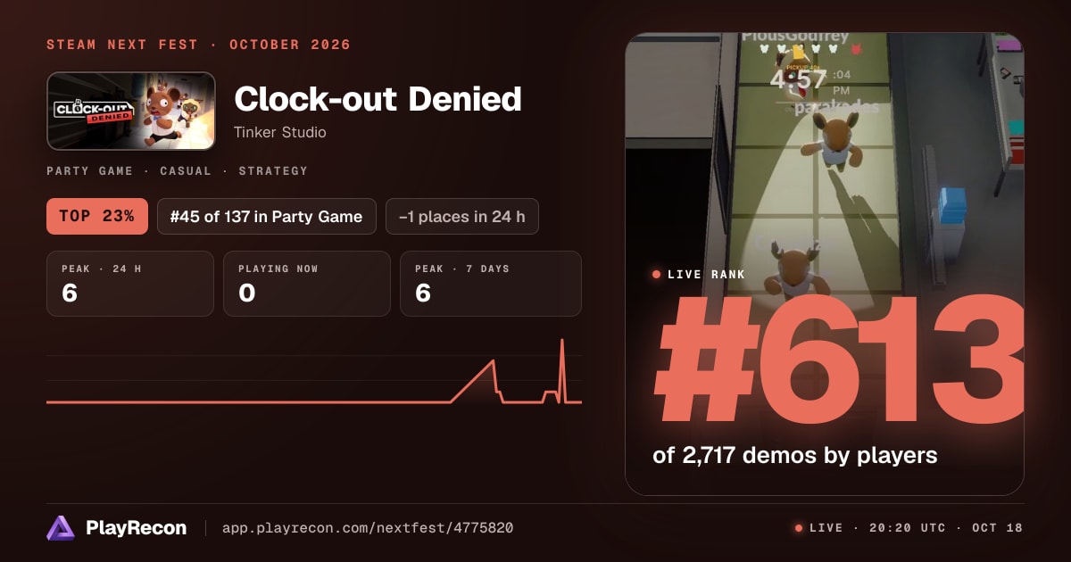 Clock-out Denied in Steam Next Fest