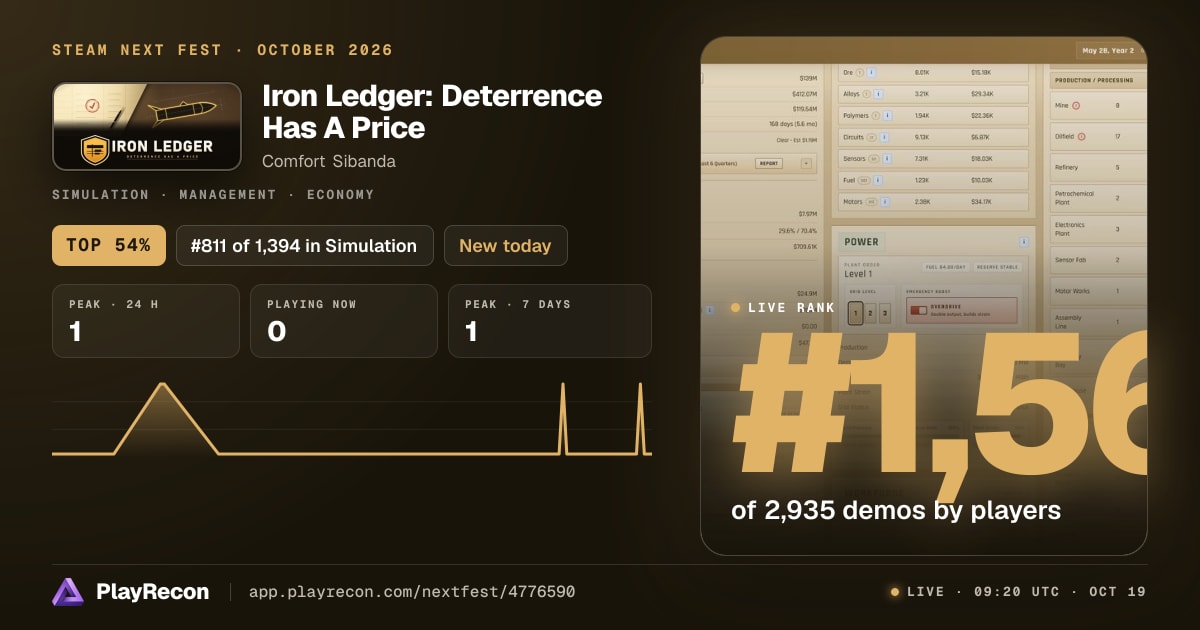 Iron Ledger: Deterrence Has A Price au Steam Next Fest