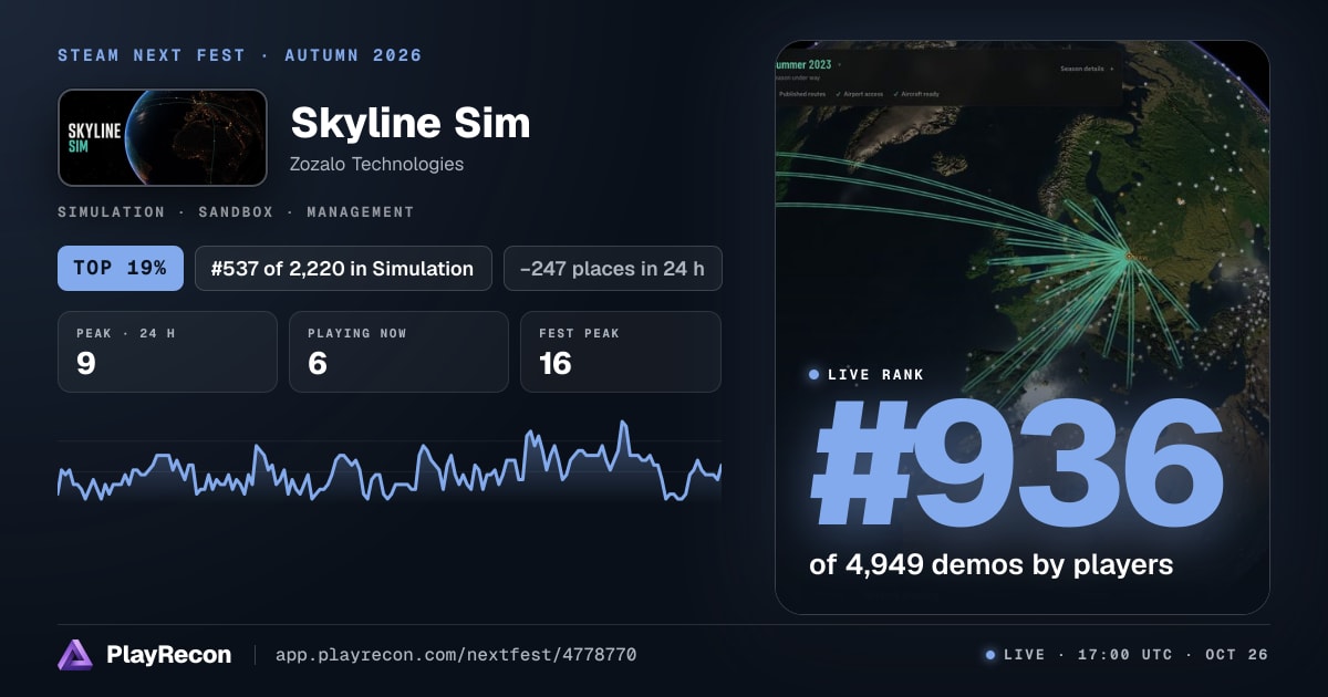 Skyline Sim на Steam Next Fest
