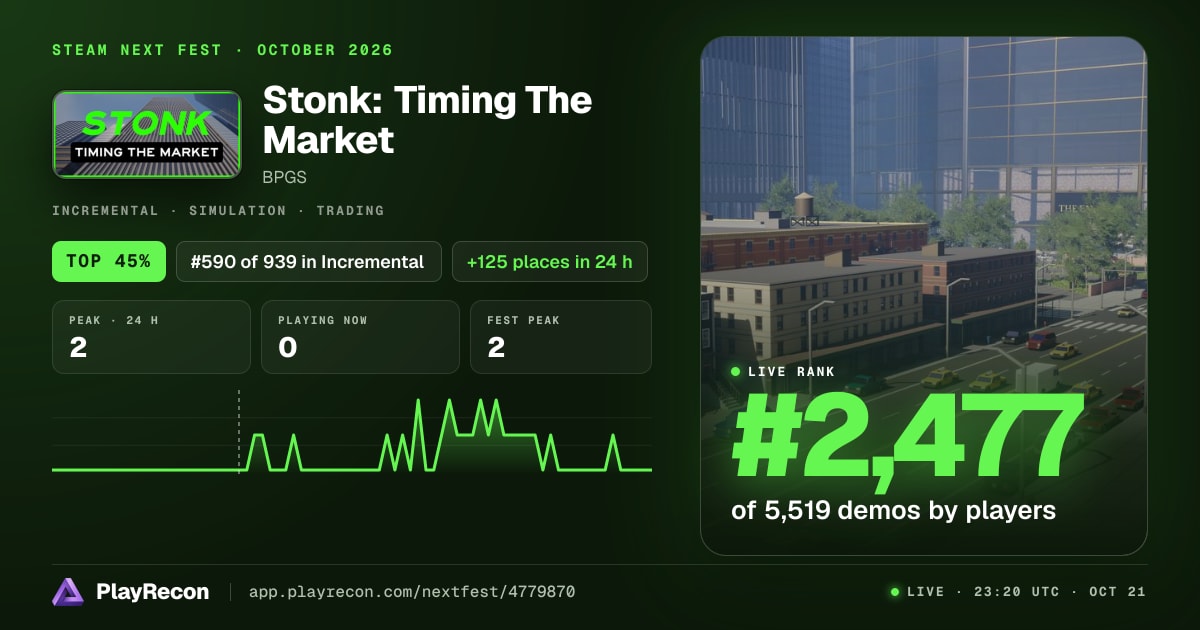 Stonk: Timing The Market на Steam Next Fest