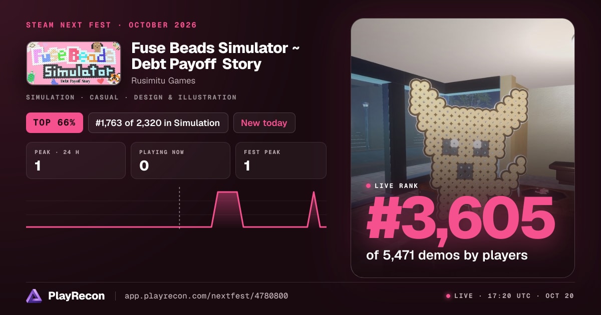 Fuse Beads Simulator ~ Debt Payoff Story au Steam Next Fest